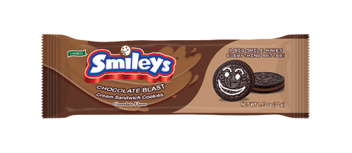 Smileys Cream Sandwich Cookies Chocolate(Slugpack) 65g